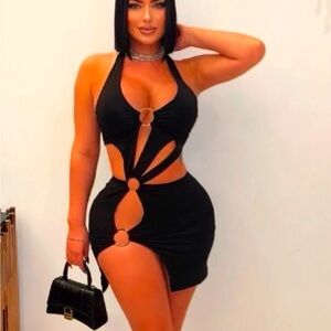 Elegant Black Halter Dress